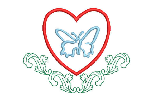 Heart with Butterfly: A Versatile Embroidery Design for Small Shop Sellers