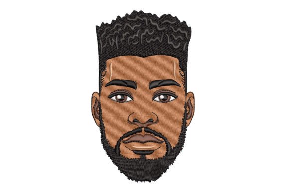 Portrait of an African Man with a Beard: A Bold Choice for Etsy Embroidery Sellers